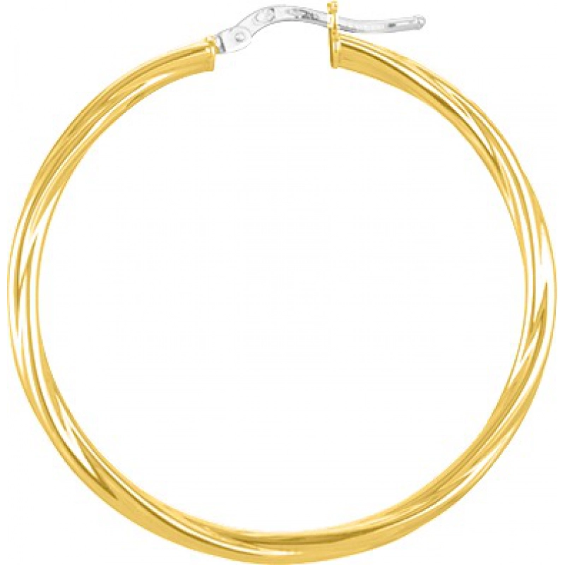 Pendientes de aro par retorcida 18Kt Oro Amarillo 3751.2 Lua blanca