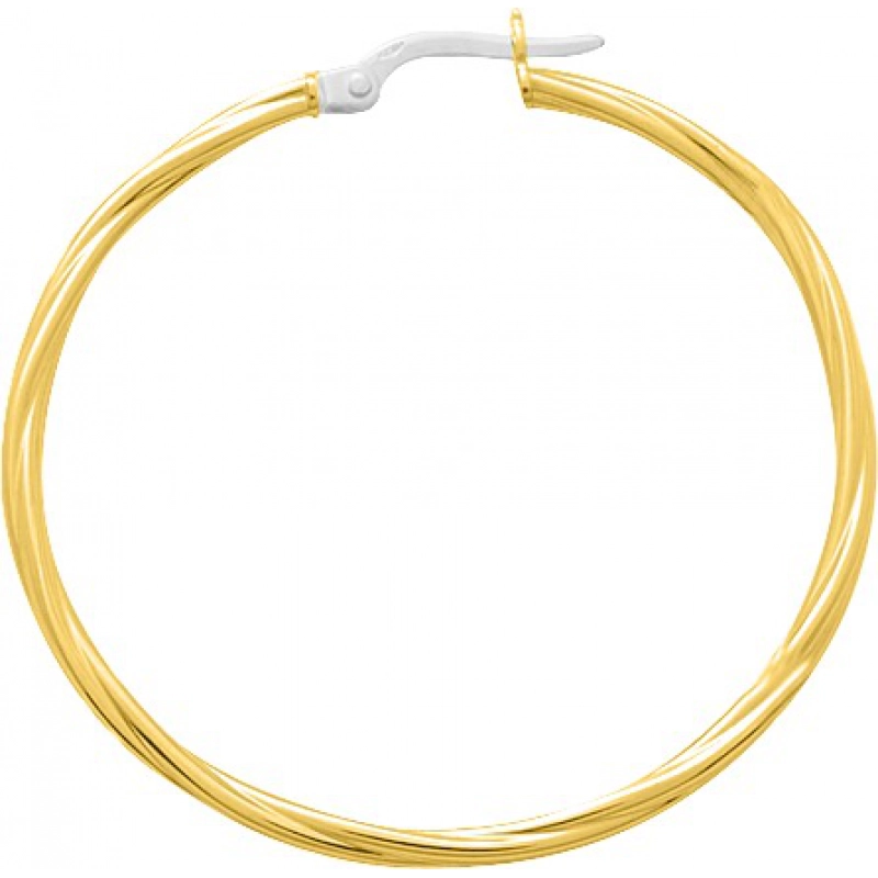 Pendientes de aro par retorcida 18Kt Oro Amarillo 3893.4 Lua blanca