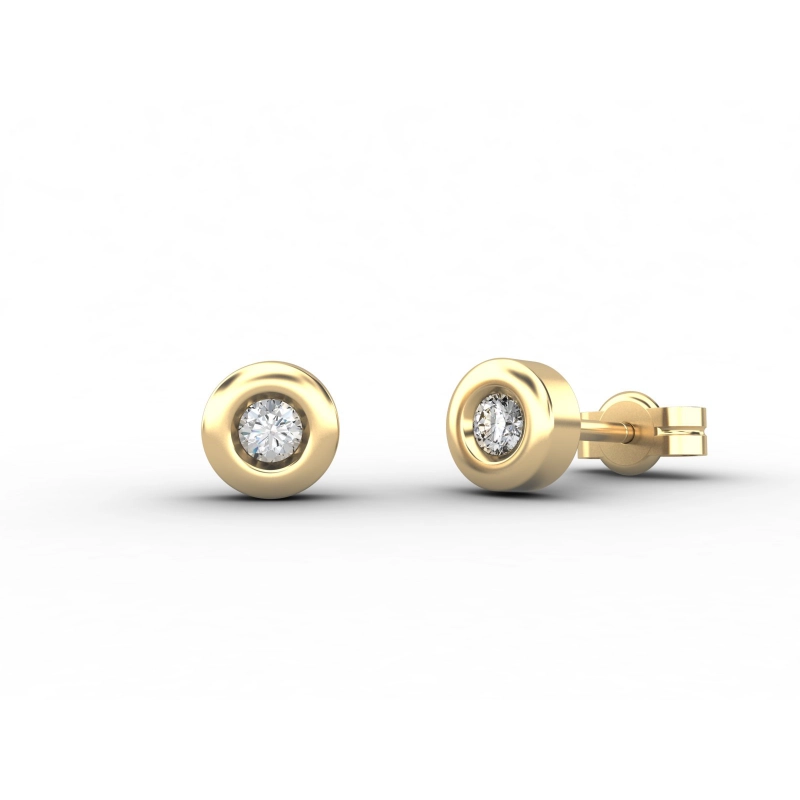 Pendientes oro amarillo 18 ct con diamantes 0,10 ct GH VS 1020260705 Cresber