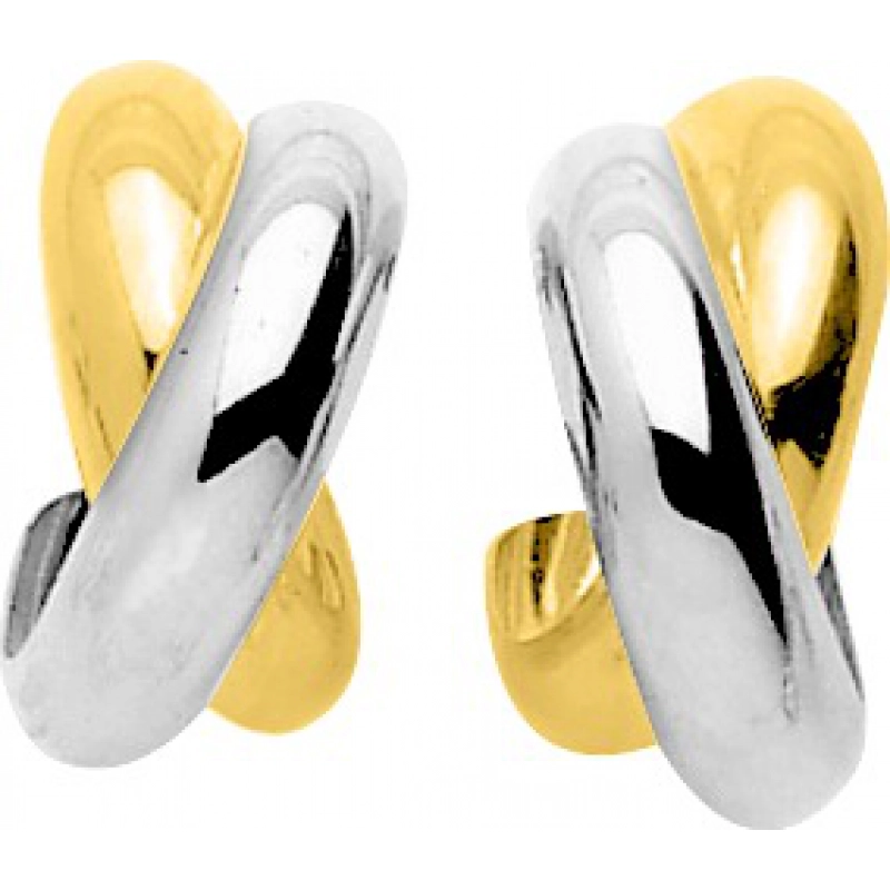 Pendientes par 18Kt bicolor Lua Blanca  4735L