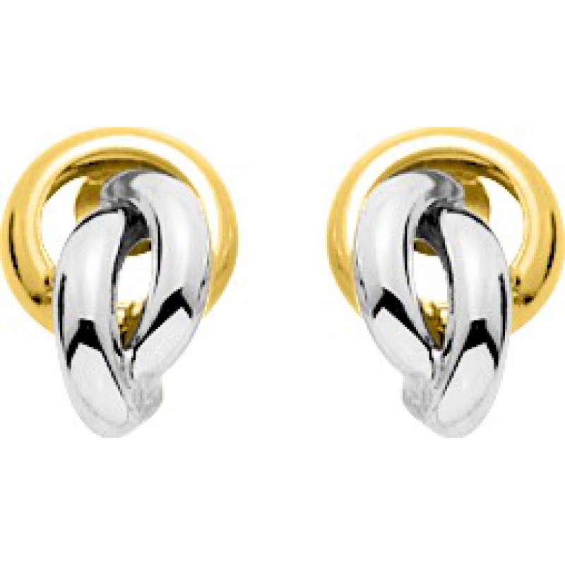 Pendientes par 18Kt bicolor Lua Blanca  4754.0