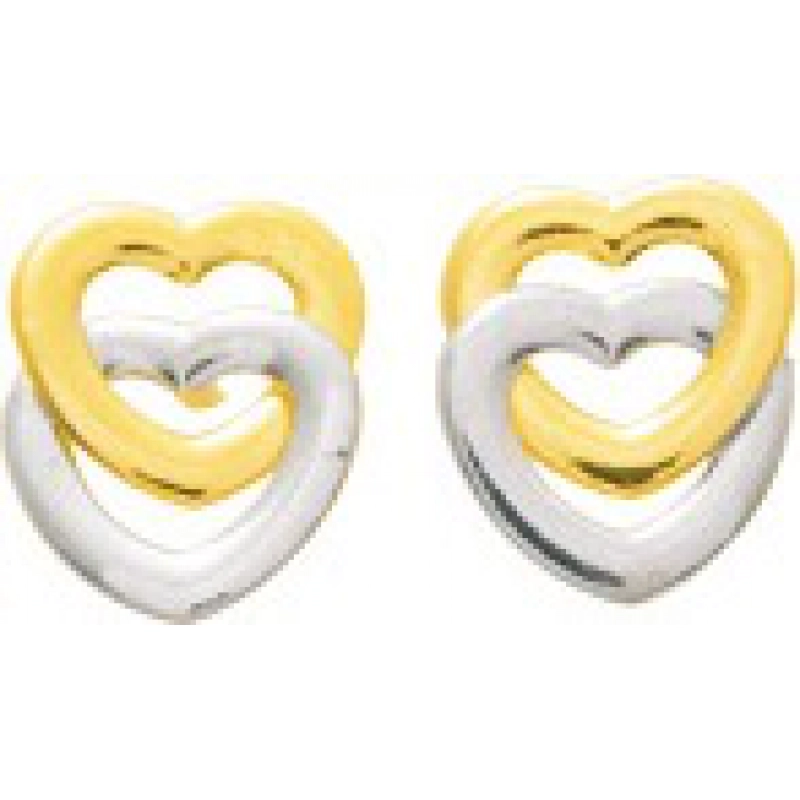 Pendientes par 18Kt bicolor 9235L Lua blanca