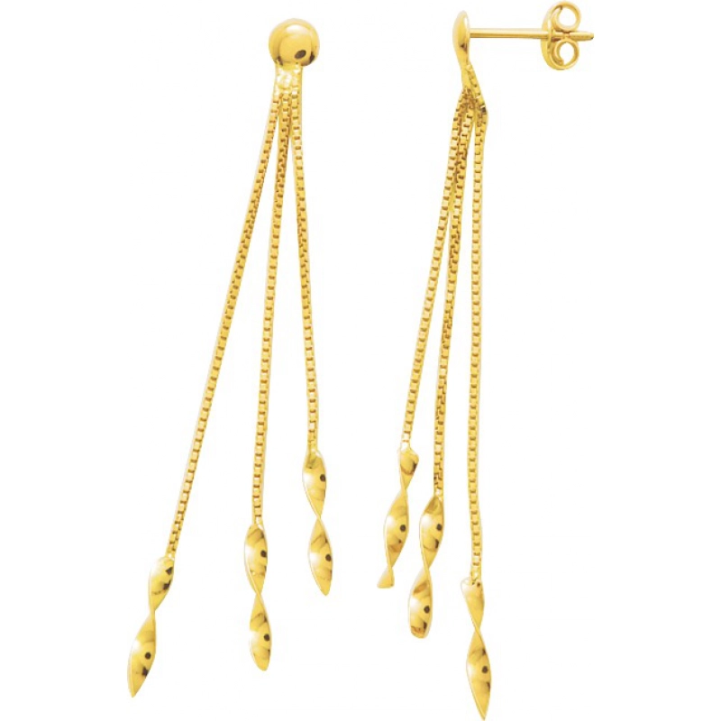 Pendientes par 18Kt Oro Amarillo Lua Blanca  23160