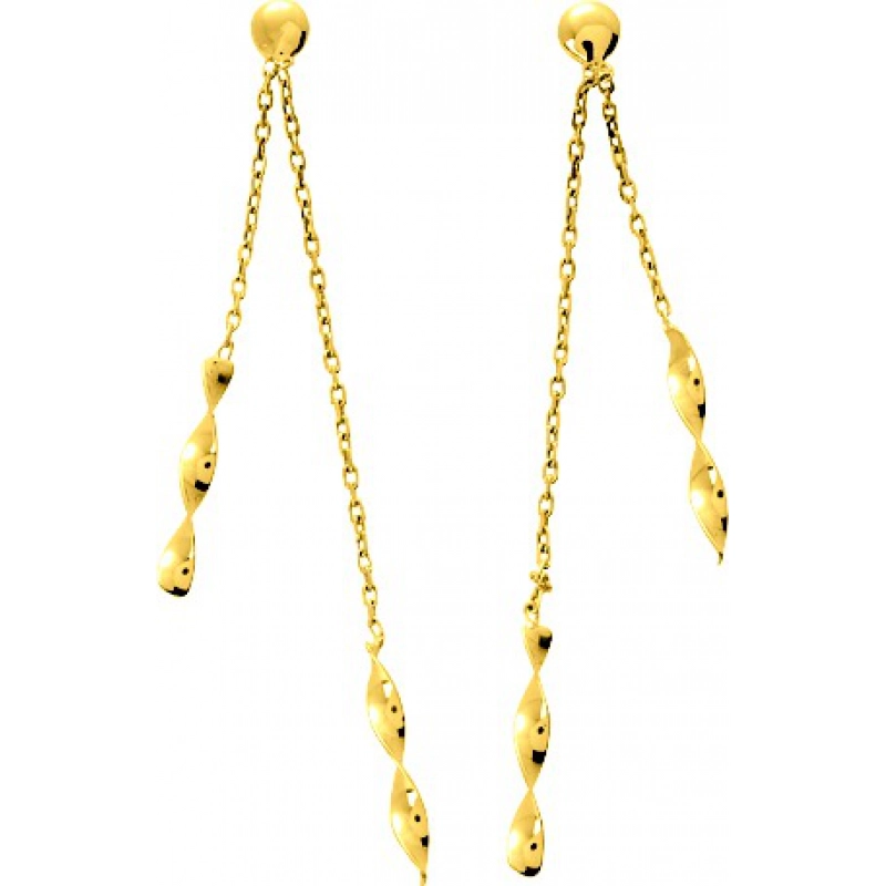 Pendientes par 18Kt Oro Amarillo 23198 Lua blanca