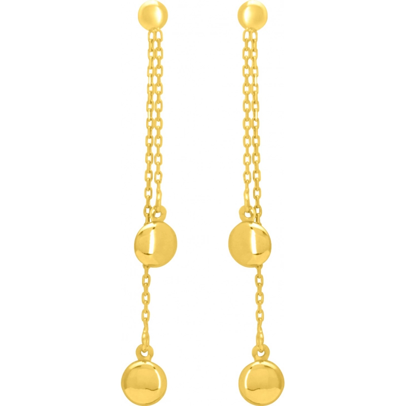 Pendientes par 18Kt Oro Amarillo 23192 Lua blanca