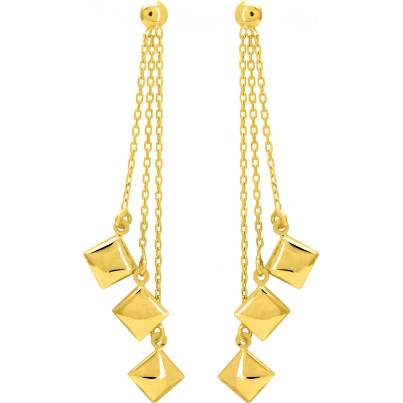 Pendientes par 18Kt Oro Amarillo 23106 Lua blanca