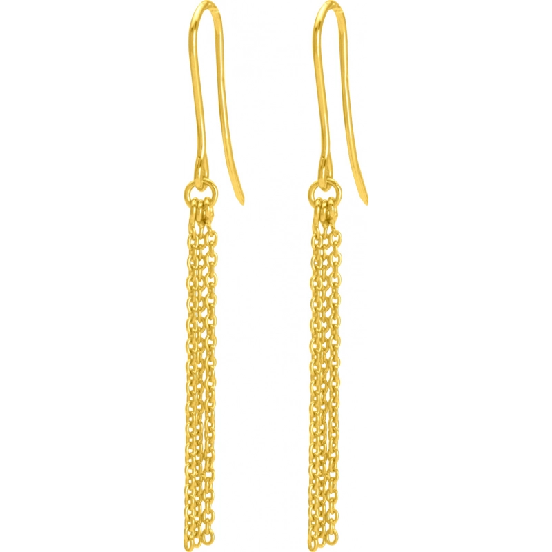 Pendientes par 18Kt Oro Amarillo 23101 Lua blanca