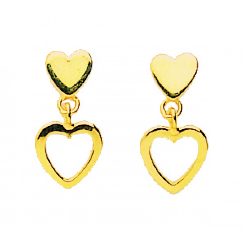 Pendientes par 18Kt Oro Amarillo 36054 Lua blanca