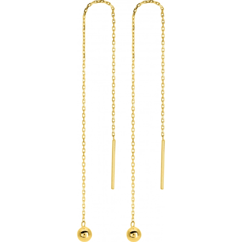 Pendientes par 18Kt Oro Amarillo 4900 Lua blanca