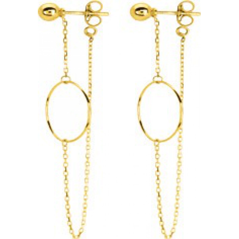 Pendientes par 18Kt Oro Amarillo 4902 Lua blanca