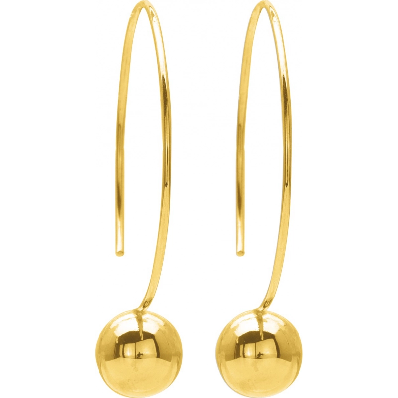 Pendientes par 18Kt Oro Amarillo 4030 Lua blanca