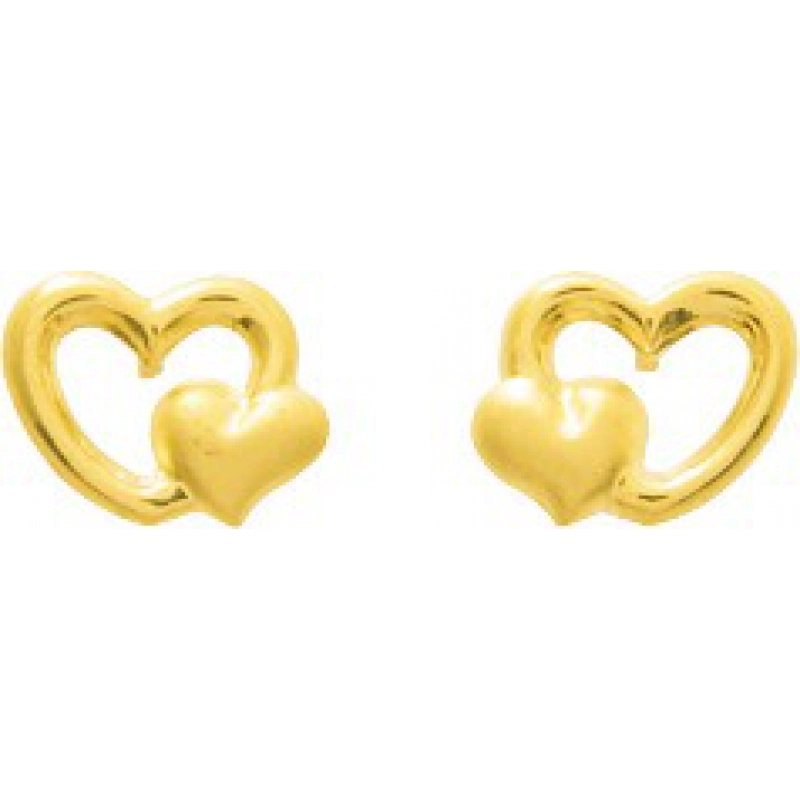 Pendientes par 18Kt Oro Amarillo 9234 Lua blanca