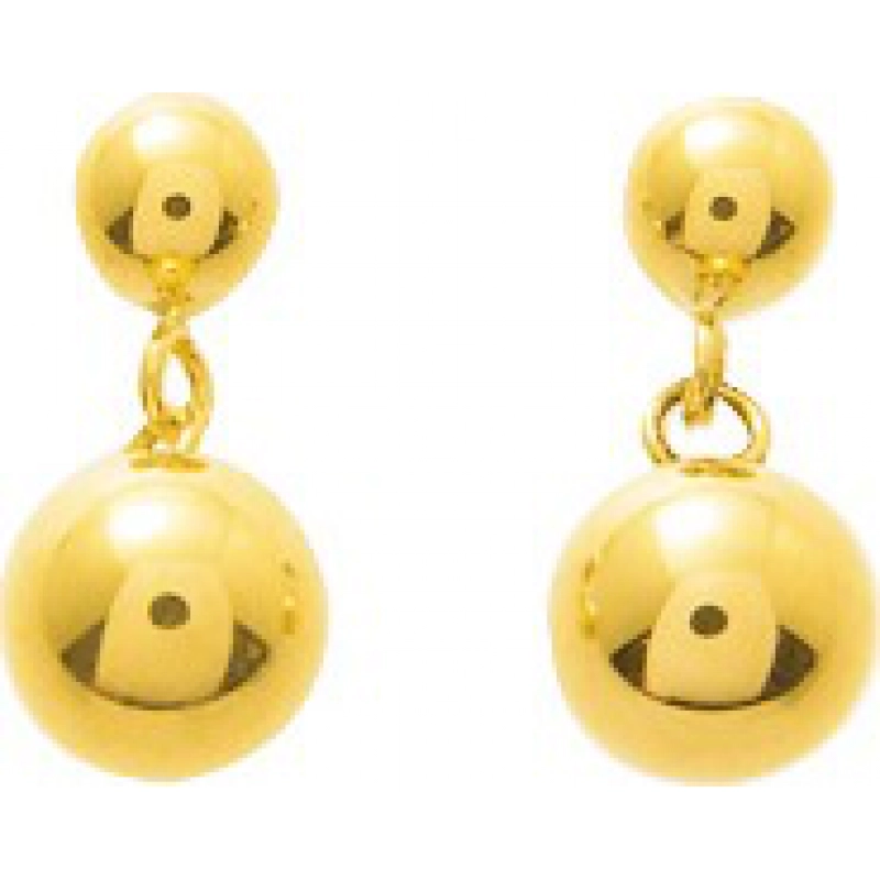 Pendientes par 18Kt Oro Amarillo 9206 Lua blanca