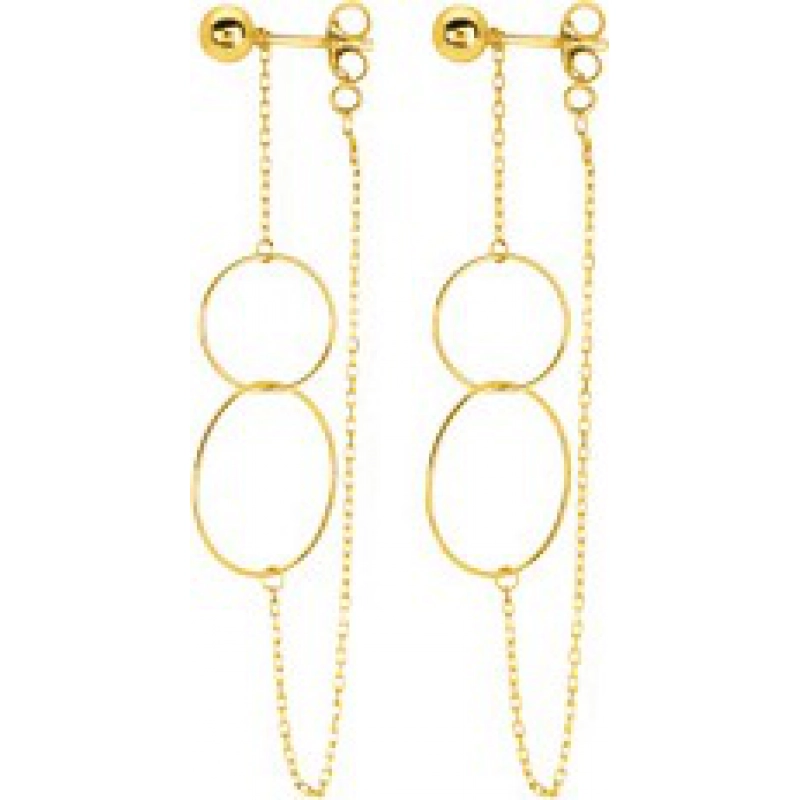 Pendientes par 18Kt Oro Amarillo Lua Blanca 4903.0