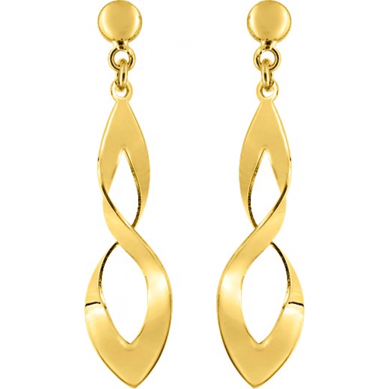 Pendientes par 9Kt Oro Amarillo 41DG19Q Lua blanca