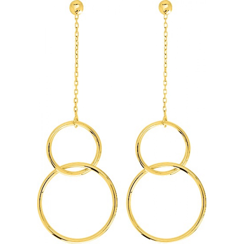 Pendientes par 9Kt Oro Amarillo 0M6022 Lua blanca