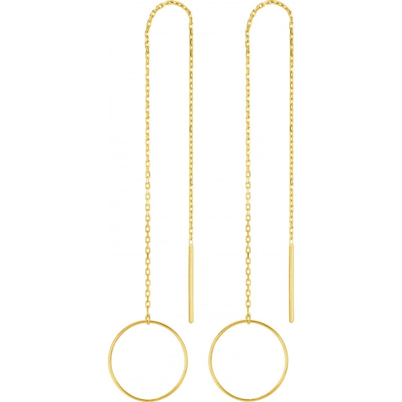 Pendientes par 9Kt Oro Amarillo 0M6129 Lua blanca