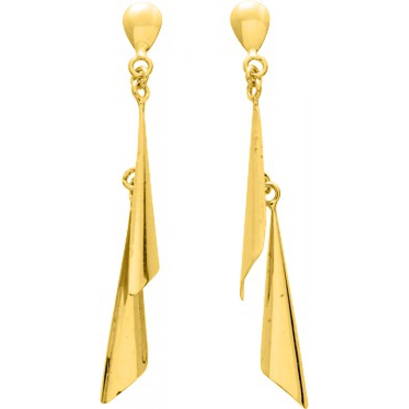 Pendientes par 9Kt Oro Amarillo 0M1778 Lua blanca