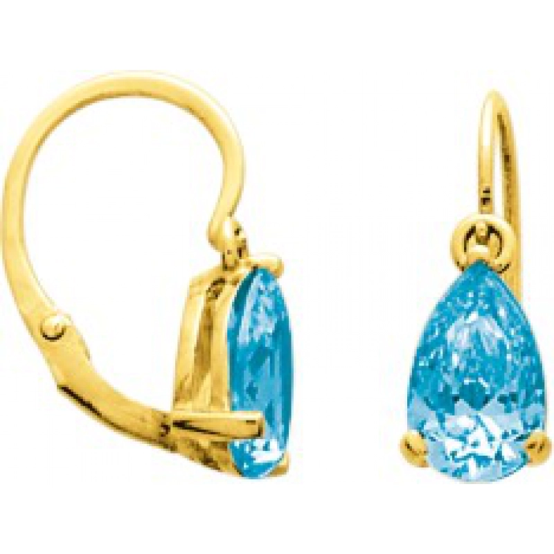 Pendientes par  Azul topacio 9Kt Oro Amarillo 316484.B9 Lua blanca