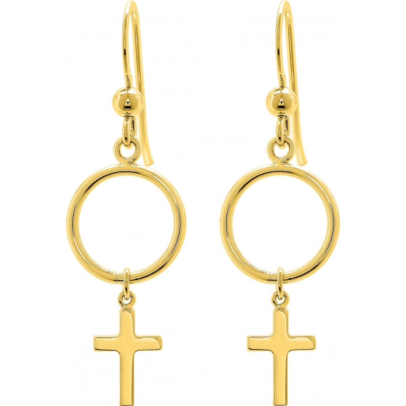 Pendientes par chapado en oro 258280 Lua blanca