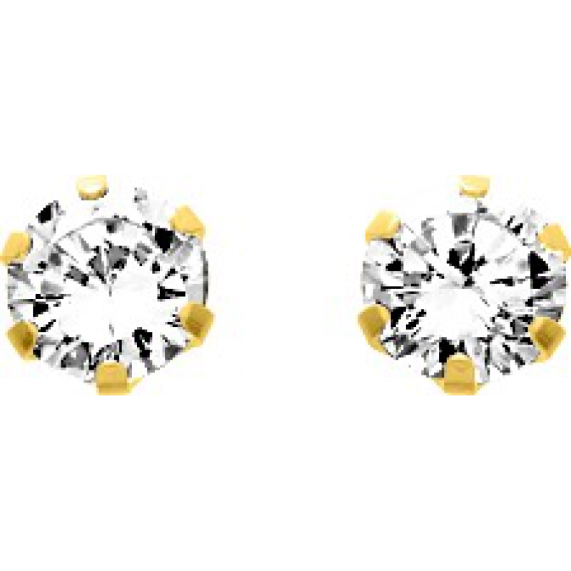 Pendientes par circonita cúbica 9Kt Oro Amarillo 0M1492.5I Lua blanca