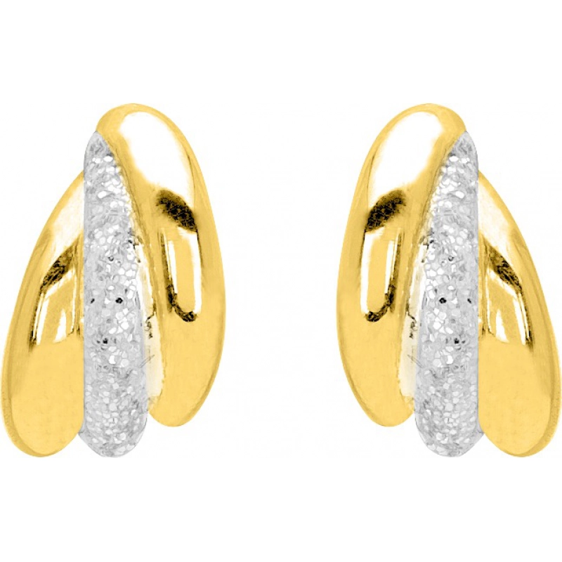 Pendientes par con brillantina 18Kt Oro Amarillo 4980L Lua blanca