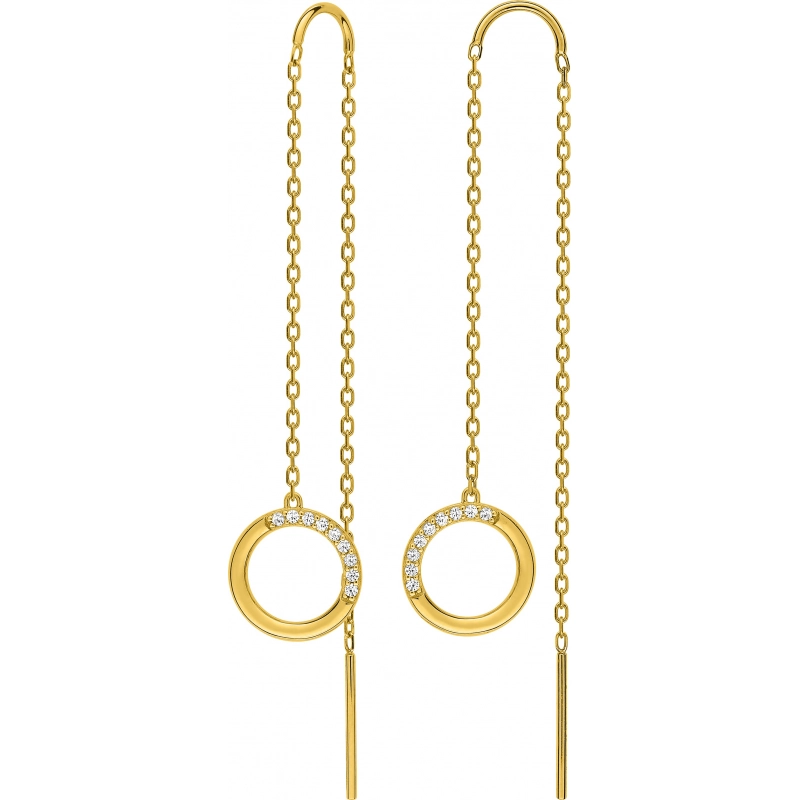 Pendientes par con circonita cúbica 9Kt Oro Amarillo 310476.H9 Lua blanca