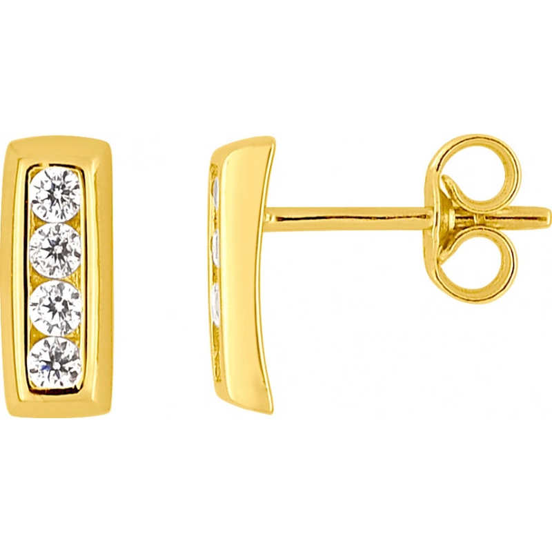 Pendientes par con circonita cúbica 9Kt Oro Amarillo 31372.G8