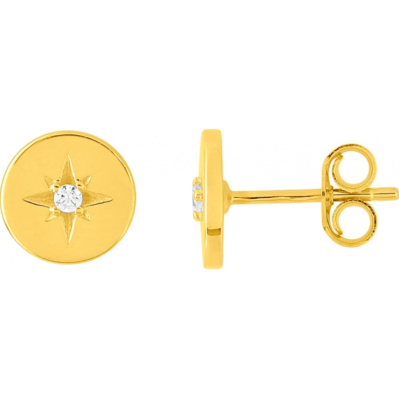 Pendientes par con circonita cúbica 9Kt Oro Amarillo 310402.H9