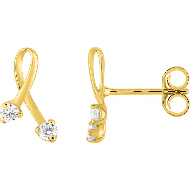 Pendientes par con circonita cúbica 9Kt Oro Amarillo 310563.H9