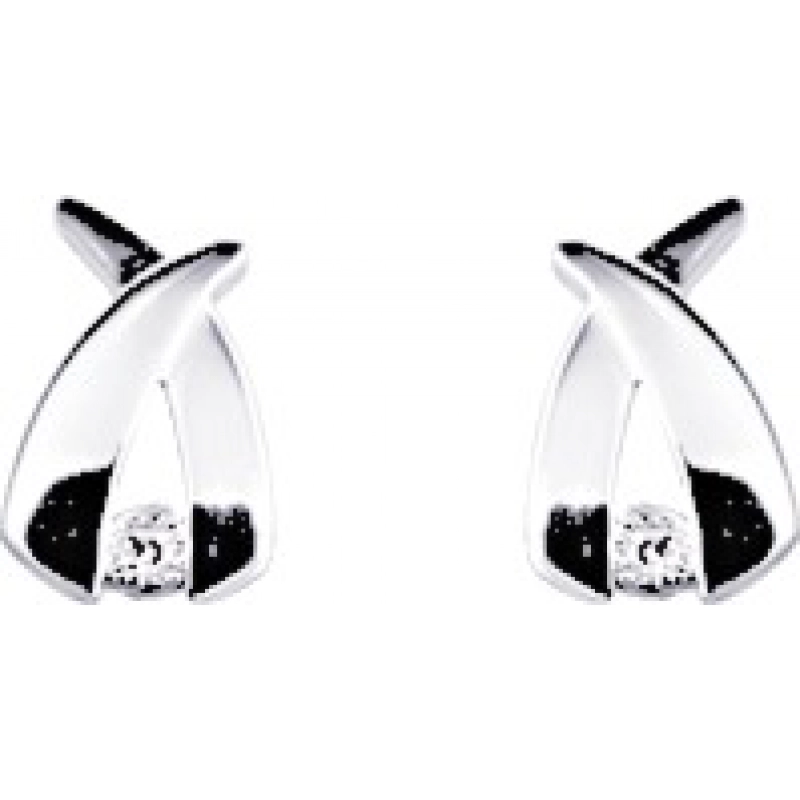 Pendientes par con diamante 0.008ct GHP3 9Kt Oro Blanco 31699.19 Lua blanca