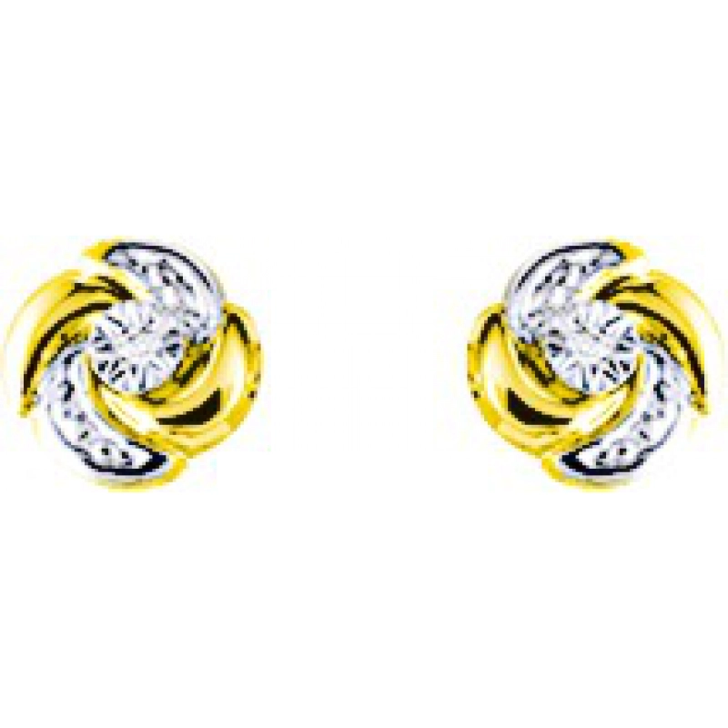 Pendientes par con diamante 0.012ct GHP3 9Kt Oro Amarillo rodiado 0M1717NJ Lua blanca