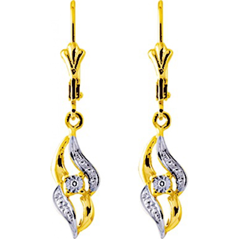 Pendientes par con diamante 0.012ct GHP3 9Kt Oro Amarillo rodiado 316481.22