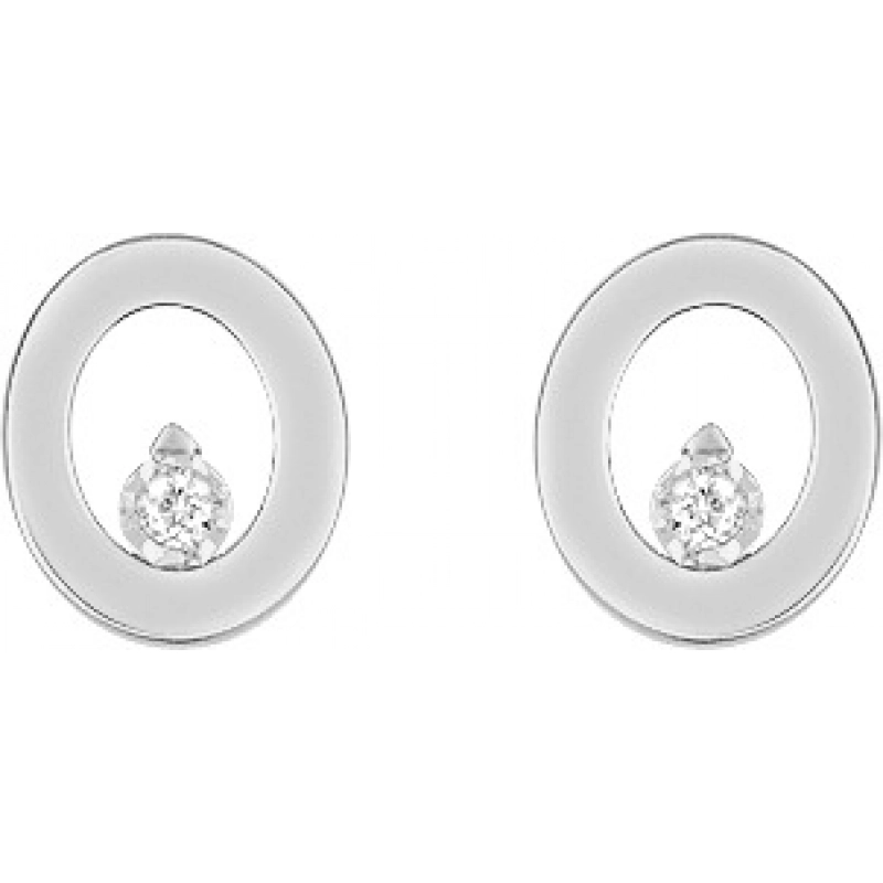 Pendientes par con diamante 0.02ct 9Kt Oro Blanco 31CU01NJ3 Lua blanca