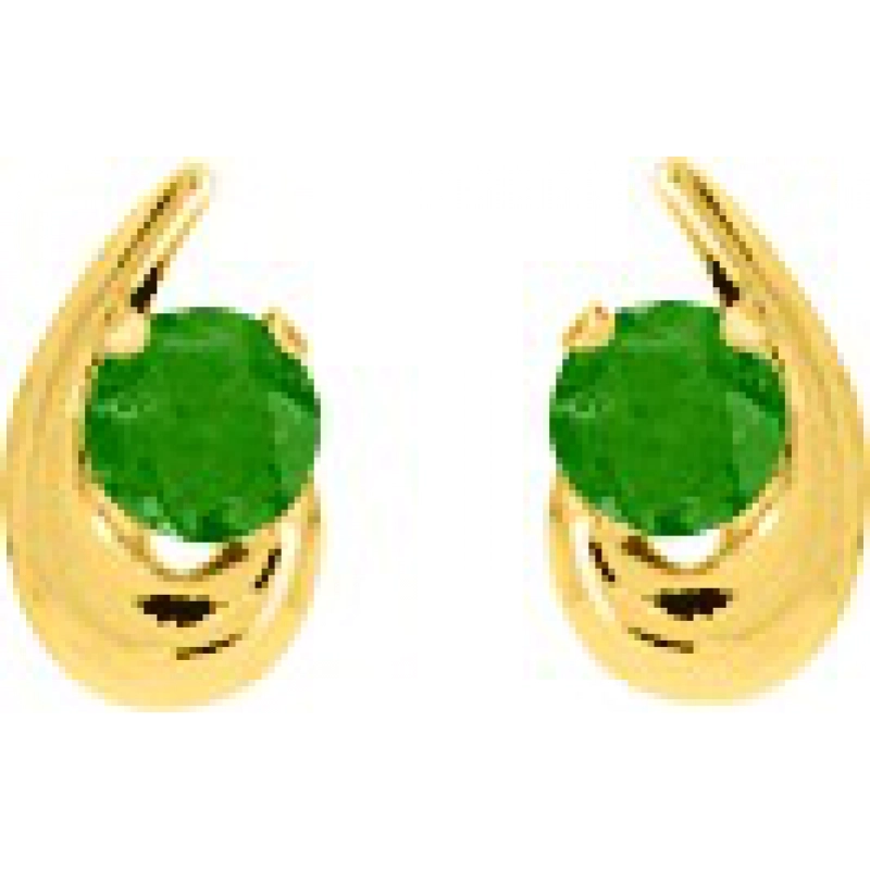 Pendientes par con esmeralda 9Kt Oro Amarillo 0M1713L Lua blanca