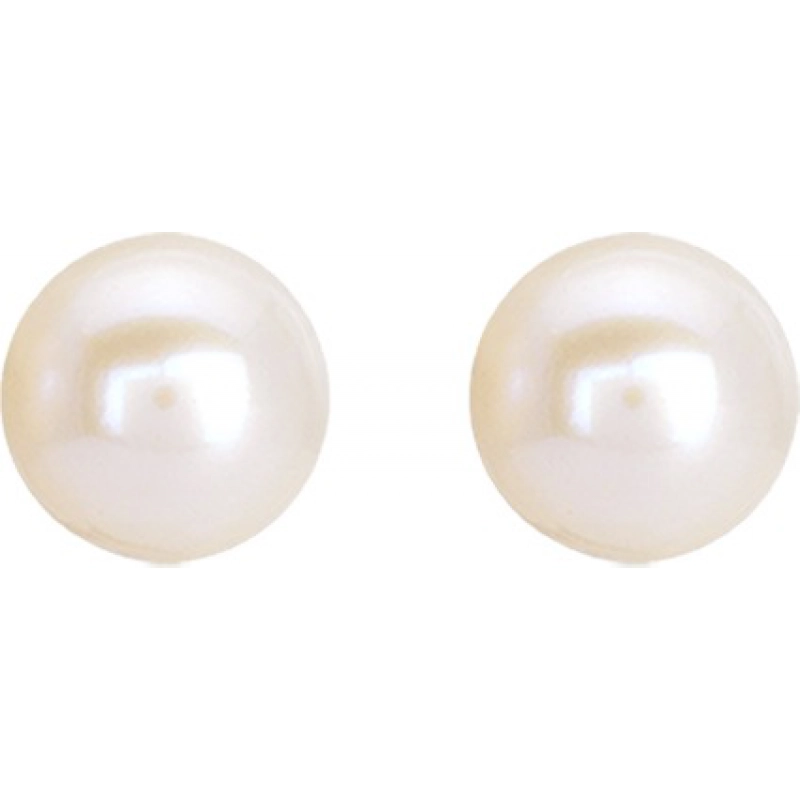 Pendientes par con perla cultivada en agua dulce chapado en oro 258493 Lua blanca