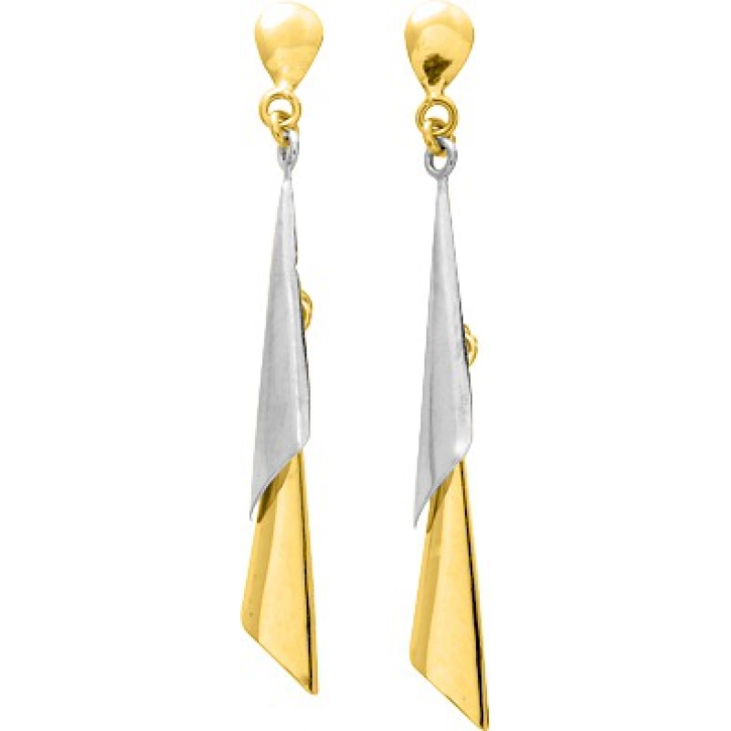 Pendientes par con rodiado 18Kt Oro Amarillo 9556L Lua blanca