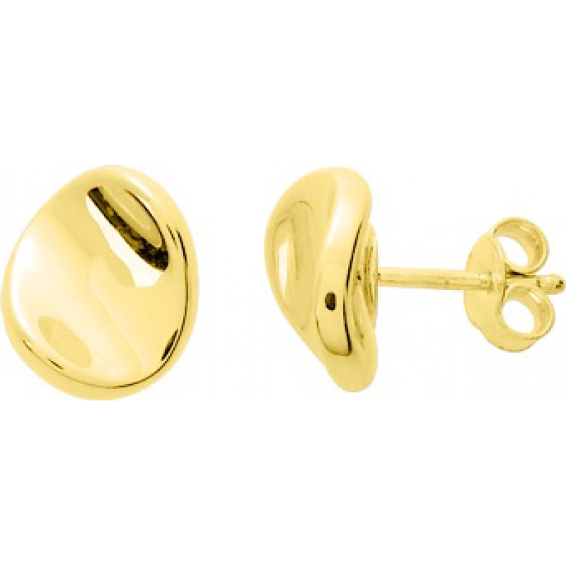 Pendientes par electrorecubrimiento 18Kt Oro Amarillo 0781 Lua blanca