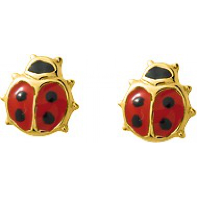 Pendientes par lacado 18Kt Oro Amarillo 9576.7I Lua blanca