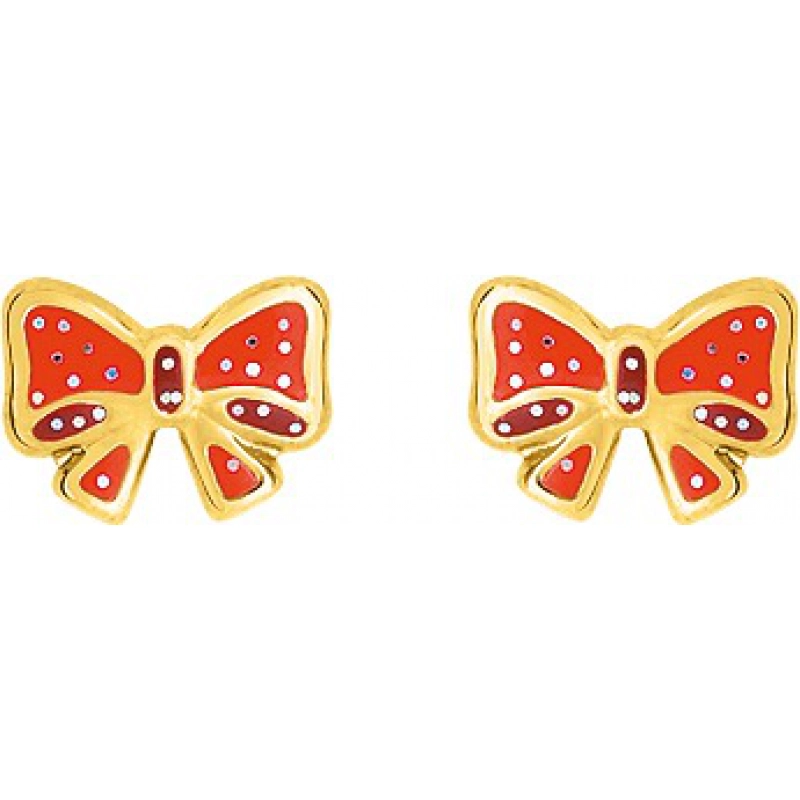 Pendientes par lacado 9Kt Oro Amarillo 31OQ21QT Lua blanca