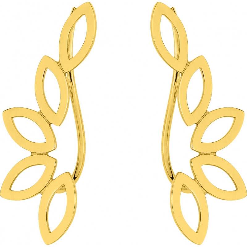 Pendientes par oro liso 9Kt Oro Amarillo T35.83780 Lua blanca