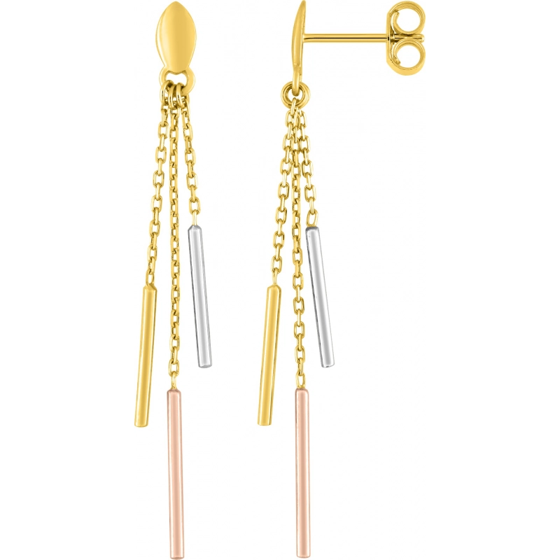 Pendientes par rodiado 18Kt Oro Amarillo Lua Blanca  3.0500.84