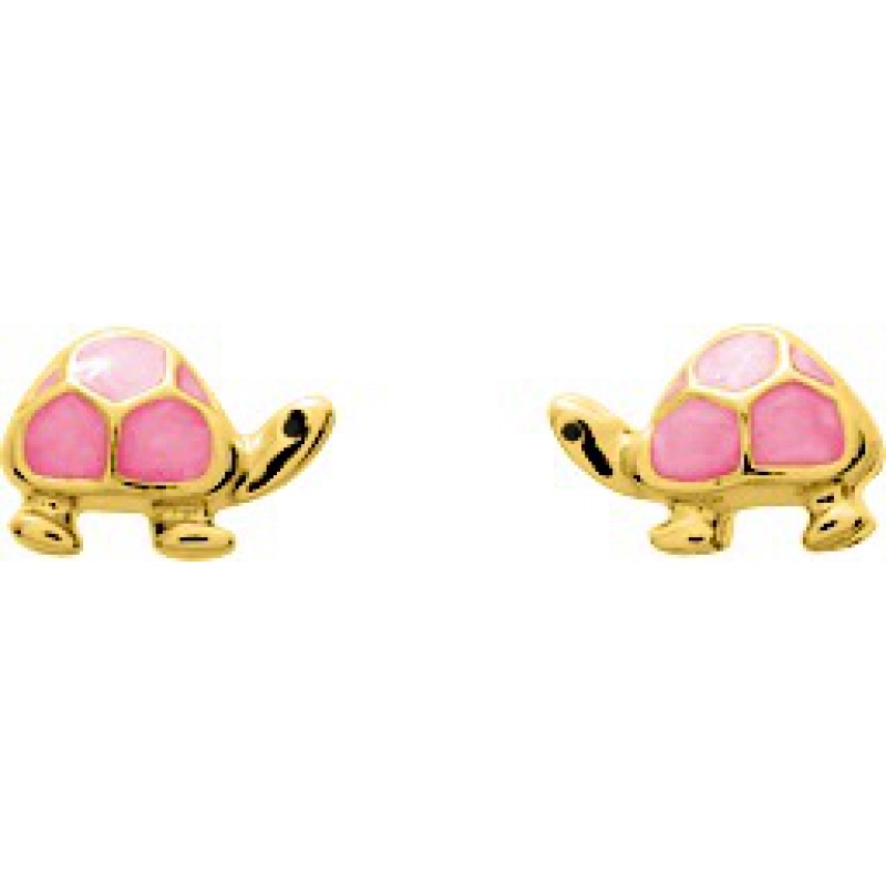 Pendientes par tortuga esmaltada 9Kt Oro Amarillo 0M1774.1E Lua blanca