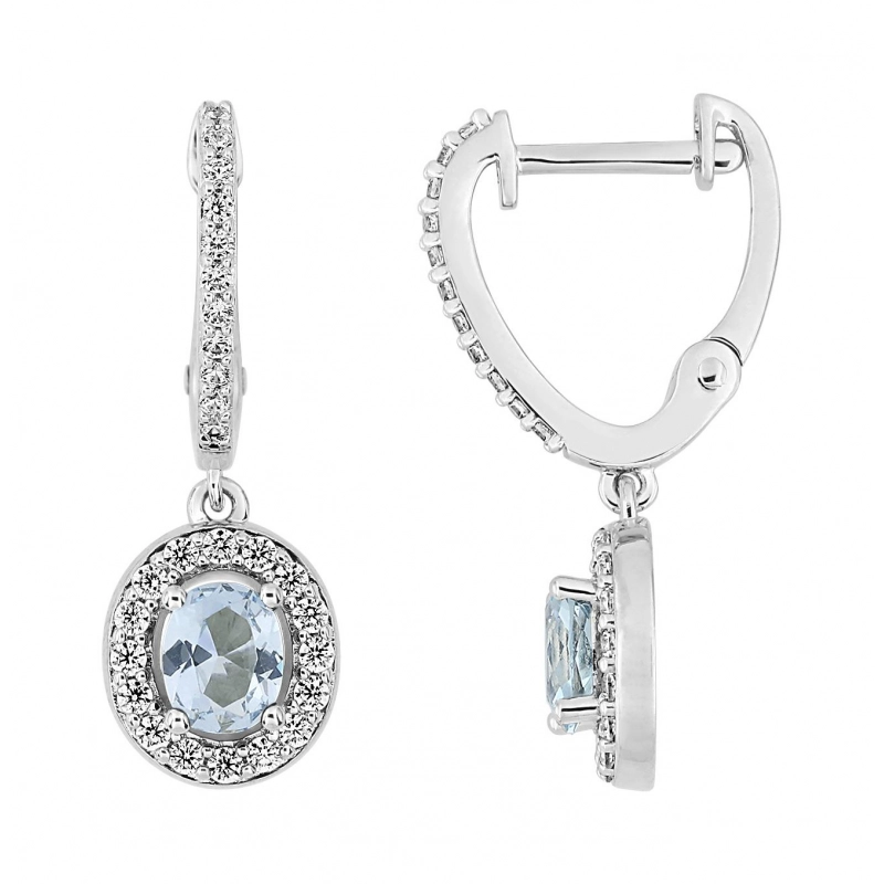 Pendientes pdt circonita azul celeste y blanco Plata 925 rh Lua Blanca 458638.4.0