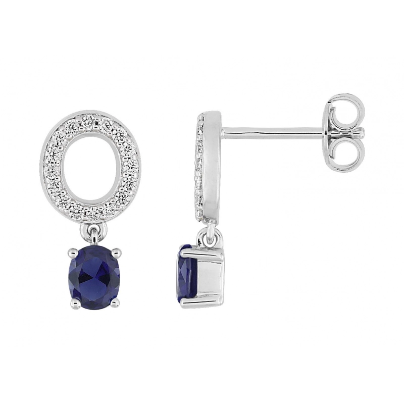 Pendientes pdt circonitas azules y blancas Plata 925 rh Lua Blanca 458636.0.0