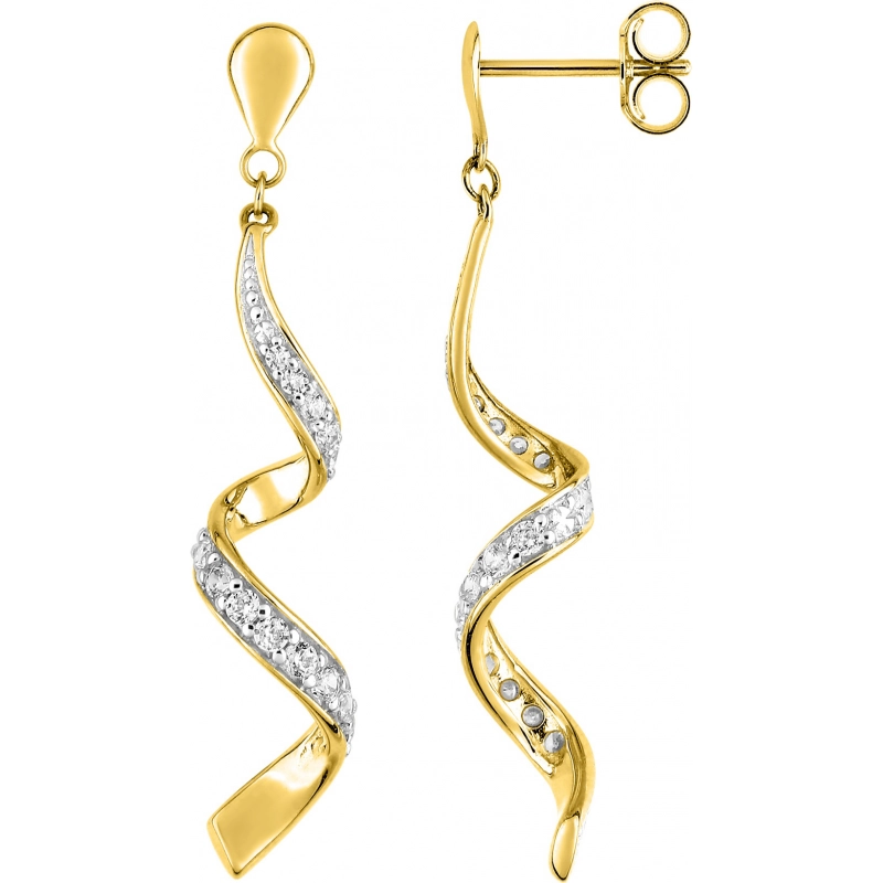 Pendientes pdt circonitas oro amarillo +rh Lua Blanca 310487.H2.0