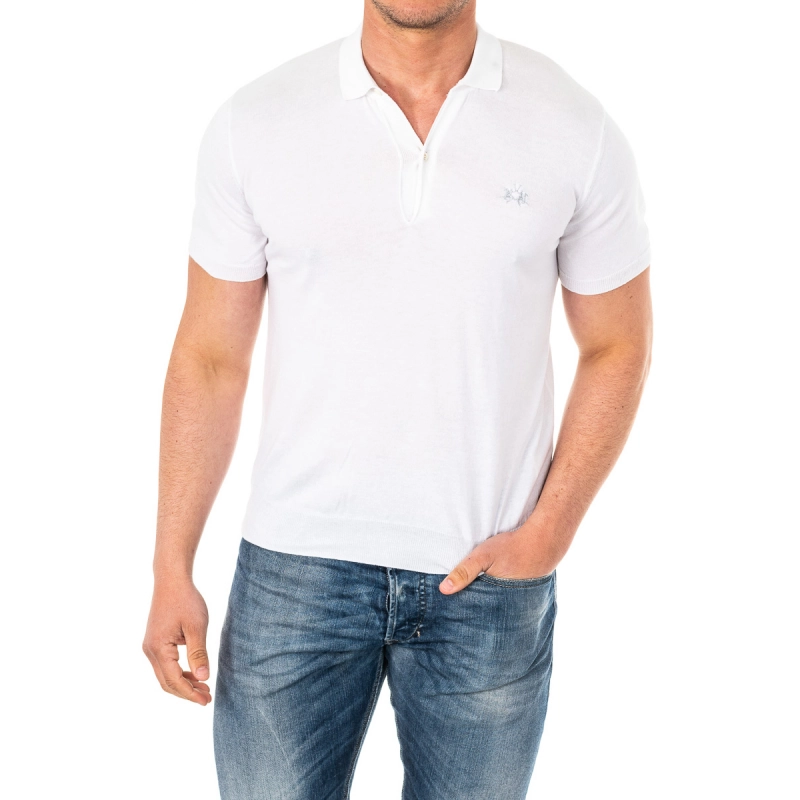 Polo manga corta de corte clásico y con cuello con solapa La Martina HMSA01 hombre Talla: 3XL Color: Blanco