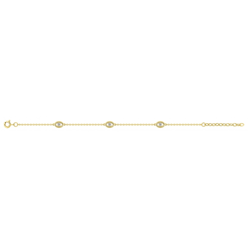 Pulsera circonita  chapado en oro Lua Blanca 256949.9.0