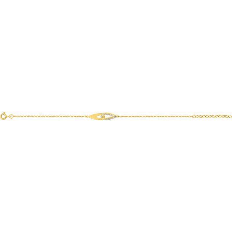 Pulsera circonita  chapado en oro rh Lua Blanca 256072.9.0