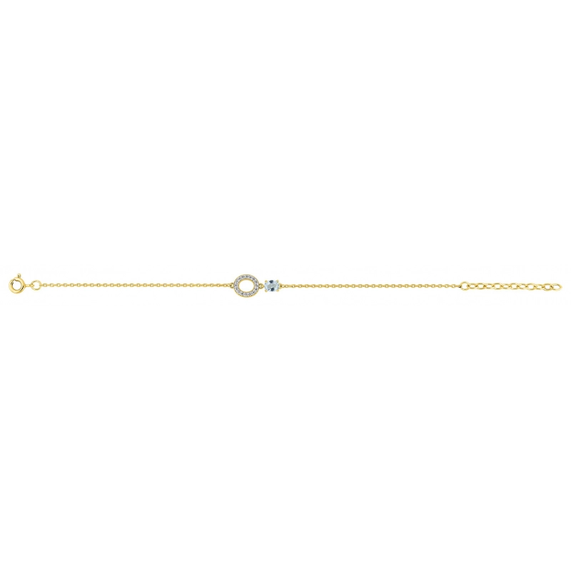 Pulsera circonita azul celeste y blanco chapado en oro rh Lua Blanca 256911.4.0